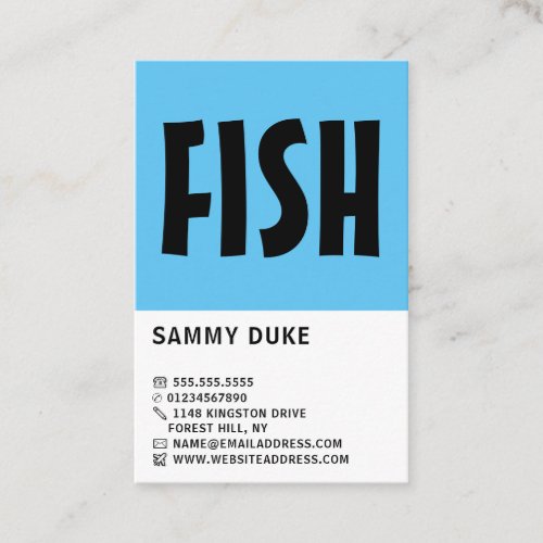 Modern Bold Fisherman Fishing Tackle Store Business Card