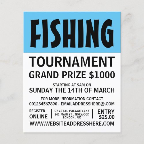 Modern Bold Fishing Tournament Event Advertising Flyer