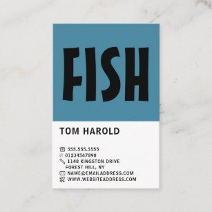 Modern Bold, Fishmonger/Wife, Fish Market Business Card
