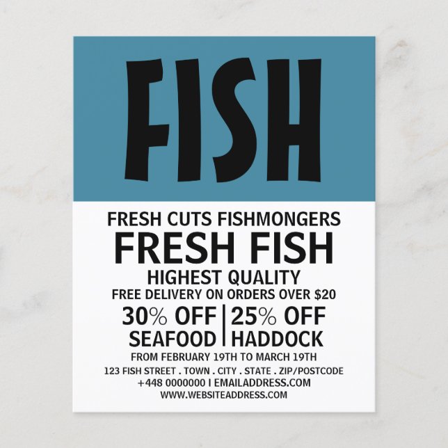 Modern Bold, Fishmonger/Wife, Fish Market Flyer (Front)