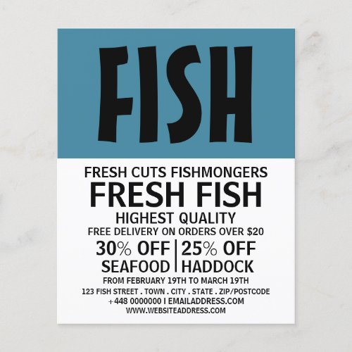 Modern Bold FishmongerWife Fish Market Flyer