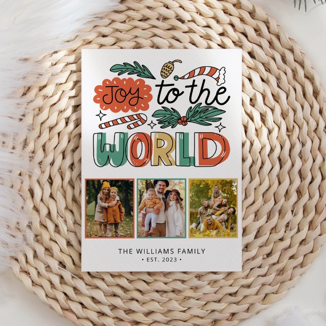 Modern Bold Floral Christmas Photo Holiday Card (Creator Uploaded)