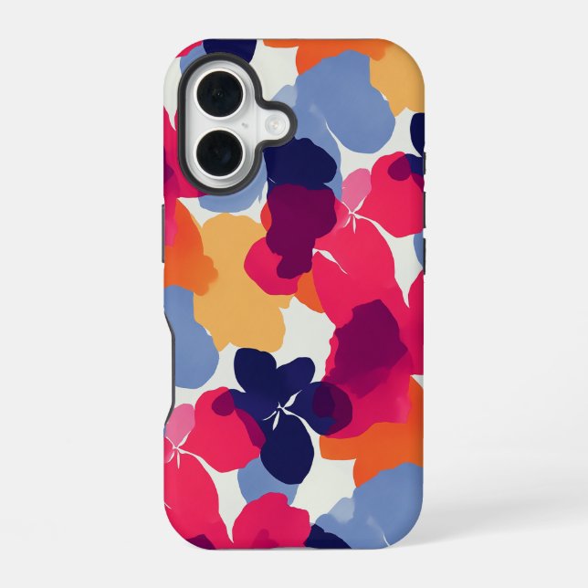 Modern Bold Floral Pattern Iphone Case (Back)