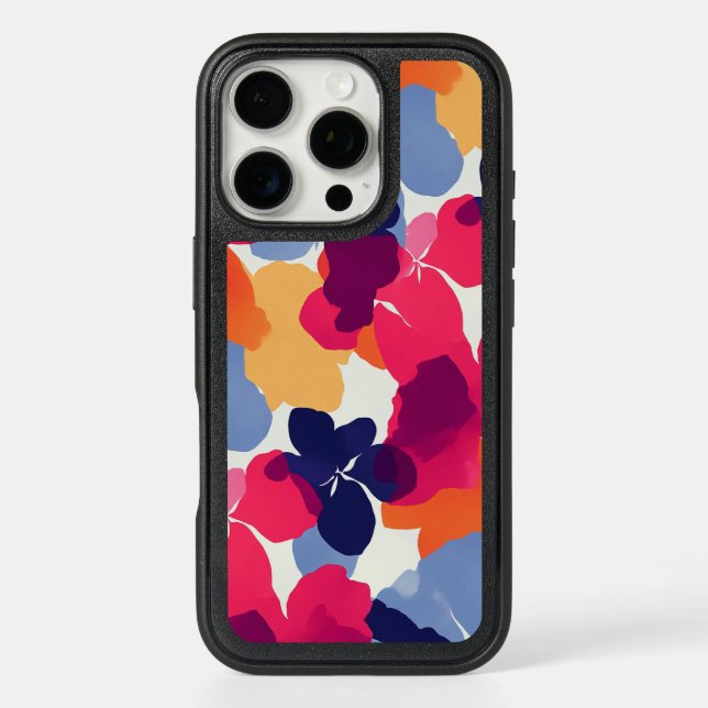 Modern bold floral pattern otterbox iPhone case (Back)