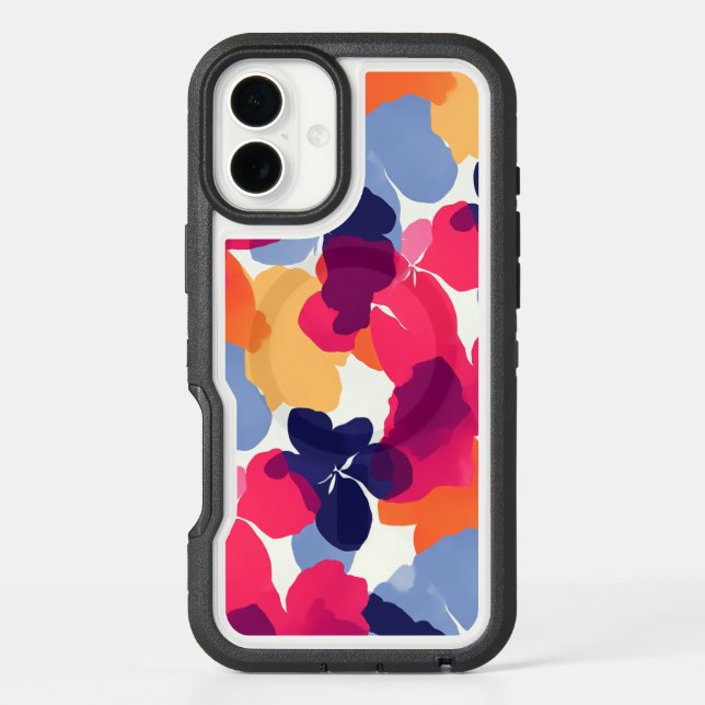 Modern bold floral pattern otterbox iPhone case (Back)