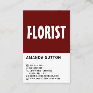 Modern Bold, Floristry Business Card
