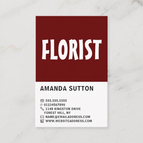 Modern Bold Floristry Business Card