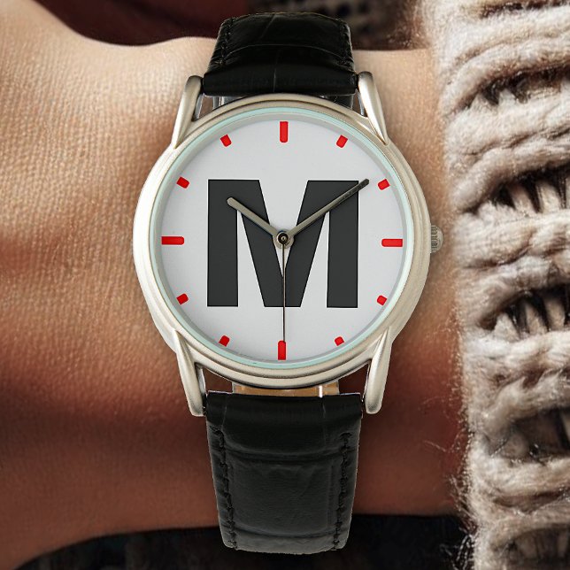Modern Bold Font Typography Monogrammed Watch (Creator Uploaded)