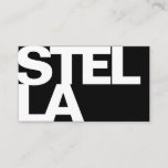 Modern Bold Font Typography Simple Black And White Business Card