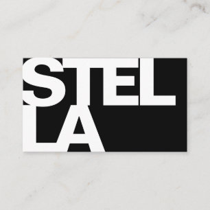 Modern Bold Font Typography Simple Black And White Business Card