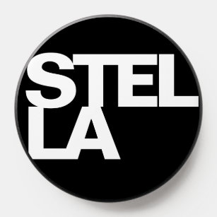 Modern Bold Font Typography Simple Black And White PopSocket