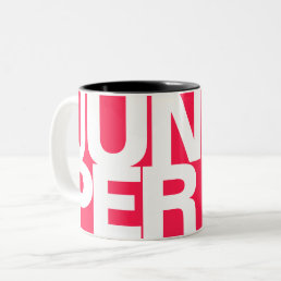 Modern Bold Font Typography Unique Name Juniper Two-Tone Coffee Mug