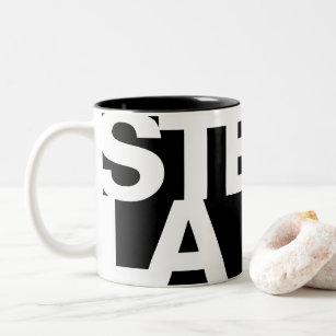 Modern Bold Font Typography Unique Word Art Stella Two-Tone Coffee Mug