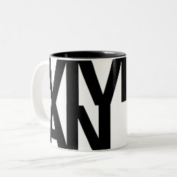 Modern Bold Font Typography Unique Word Art Vivian Two-Tone Coffee Mug