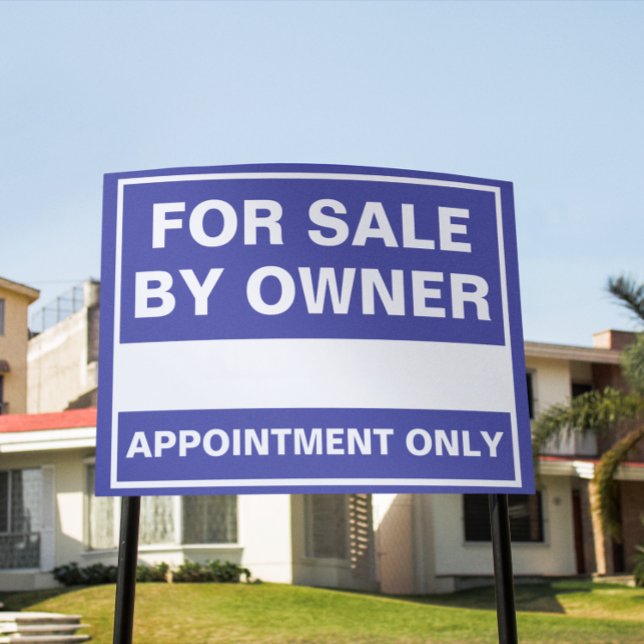 Modern Bold For Sale By Owner Real Estate Broker Sign (bold modern for sale by owner home sales realtor yard sign)
