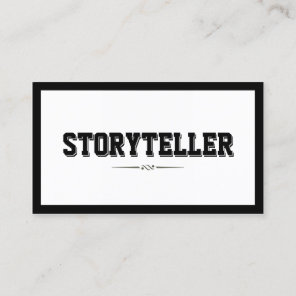 Modern Bold Frame Typography Storyteller  Business Card