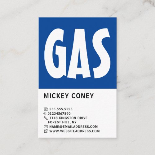 Modern Bold Gas Engineer  Supplier Business Card