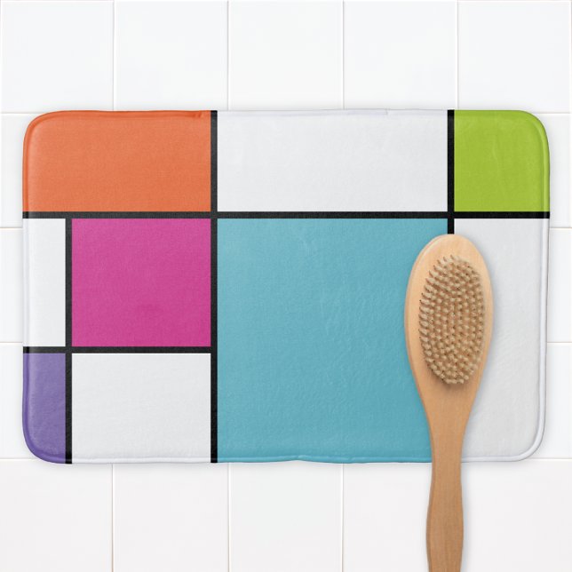 Modern Bold Geometric Colorful Bathroom Mat (Creator Uploaded)