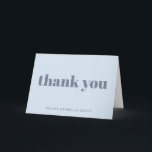 Modern Bold Glacier Blue Personalized Bat Mitzvah  Thank You Card<br><div class="desc">This thank you note features a cool icy blue background paired with bold modern serif typography for a clean, stylish look that feels both current and timeless. The simple front design keeps the message clear and heartfelt, making it easy to use for bat mitzvahs, showers, birthdays, or everyday gratitude. Personalize...</div>