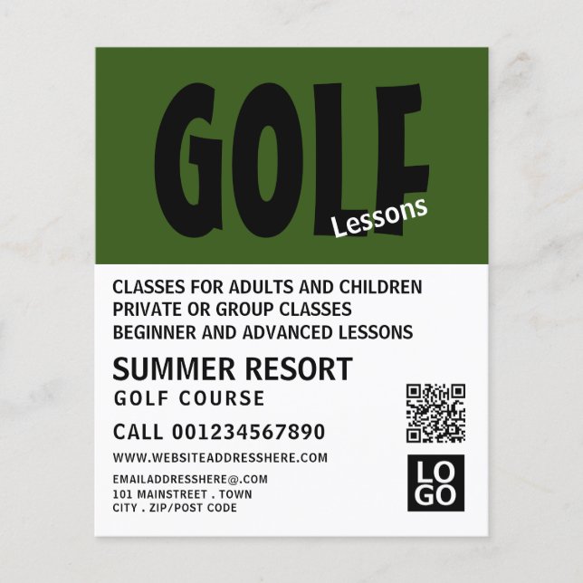 Modern Bold, GoIf Lesson Advertising Flyer (Front)