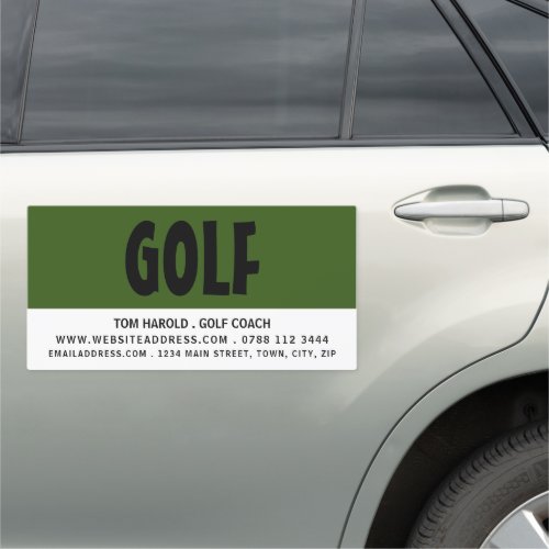 Modern Bold Golf Club Golfer Golf Coach Car Magnet
