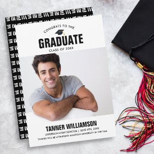 Modern Bold Grad Photo Graduation Announcement