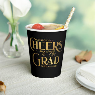 Modern Bold Graduate Cheers to the Grad Party Paper Cups
