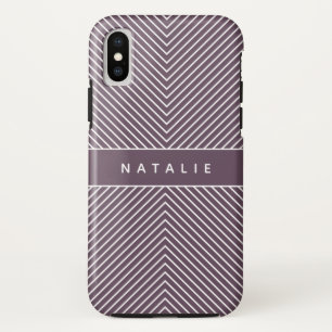 Modern, bold, graphic geometric stripe personalize iPhone XS case