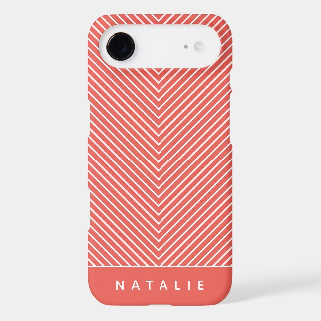 Modern, bold, graphic geometric stripe personalize Case-Mate iPhone case (Back)