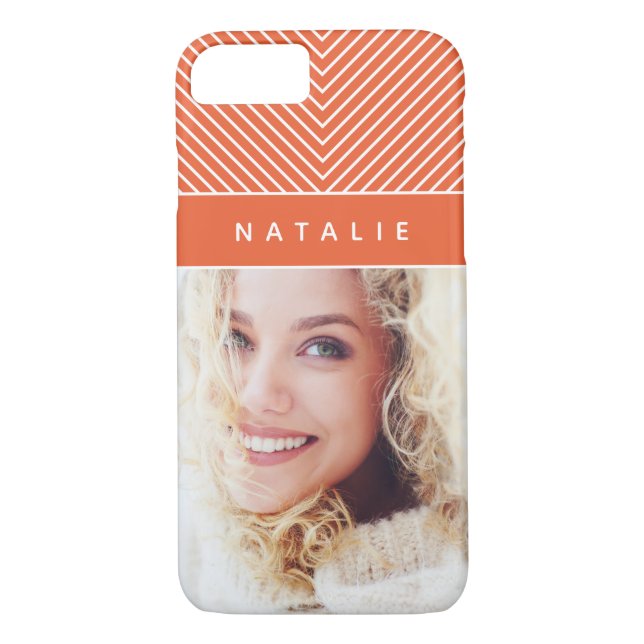 Modern, bold, graphic geometric stripe personalize Case-Mate iPhone case (Back)