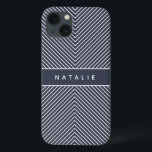 Modern bold, graphic geometric stripe personalized iPhone 13 case<br><div class="desc">Modern,  bold,  graphic geometric personalized chevron stripe  design. Color can be changed.</div>