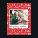 Modern bold graphic typography christmas photo hol holiday postcard<br><div class="desc">Modern bold graphic typography Christmas multi photo holiday card. A fun black and white design. Part of a collection.</div>