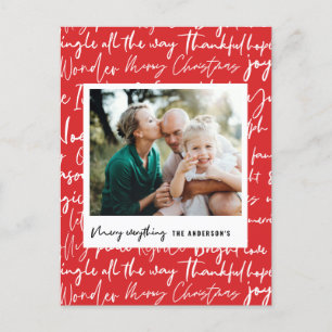 Modern bold graphic typography christmas photo hol holiday postcard