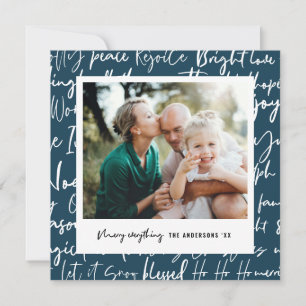 Modern bold graphic typography christmas photo holiday card