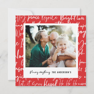Modern bold graphic typography christmas photo holiday card
