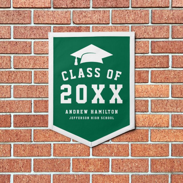 Modern Bold Green Class of 2026 Graduation Pennant (Insitu 1)