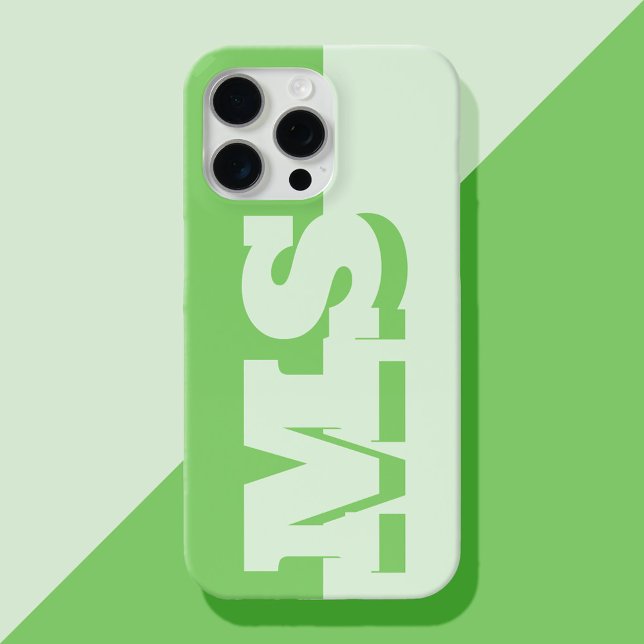 Modern Bold Green Initial Monogram Iphone Case (Creator Uploaded)