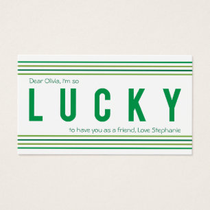 Modern Bold Green Lucky St. Patrick's Day Gift Tag