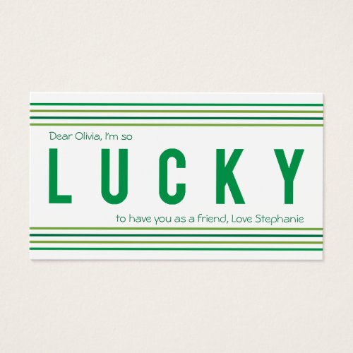 Modern Bold Green Lucky St Patricks Day Gift Tag