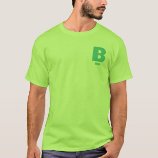 Modern Bold Green Minimalist Monogram T-Shirt