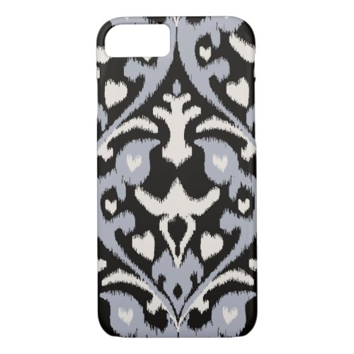 Modern bold grey black ikat tribal pattern iPhone 87 case