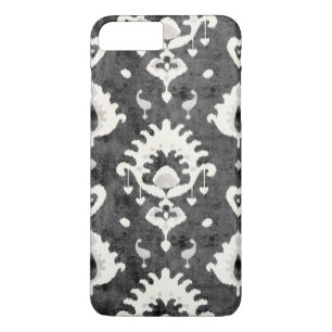 Modern bold grey black ikat tribal pattern iPhone 8 plus/7 plus case