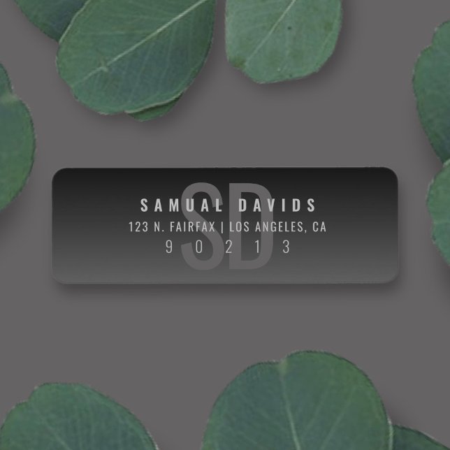 Modern Bold Grey Ombre Return Address Label (Creator Uploaded)