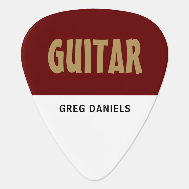 Modern Bold, Guitarist, Musician, Personalized Guitar Pick (Front)
