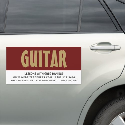 Modern Bold Guitarist Professional Musician Car Magnet