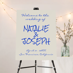 Modern Bold Hand Written Fun Retro Wedding Welcome Foam Board