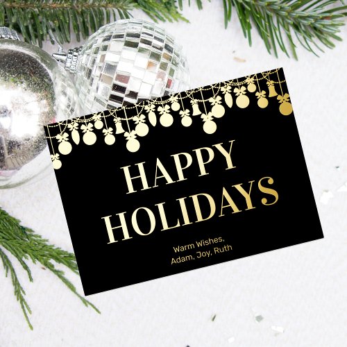 Modern Bold Happy Holidays Foil Holiday Card