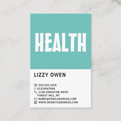 Modern Bold Health Food Store Business Card