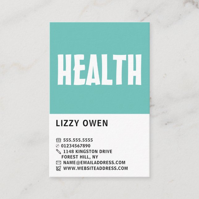 Modern Bold, Health Food Store Business Card (Front)