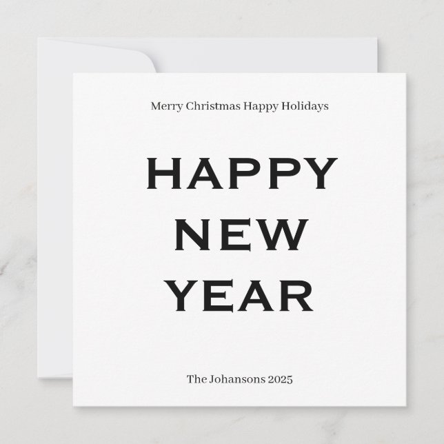 Modern Bold Holiday Card | Custom Text Minimalist  (Front)